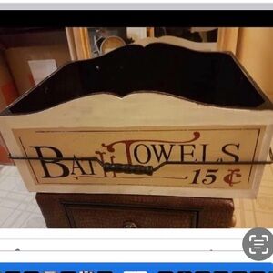 Vintage style large Bath Towel with handleBox